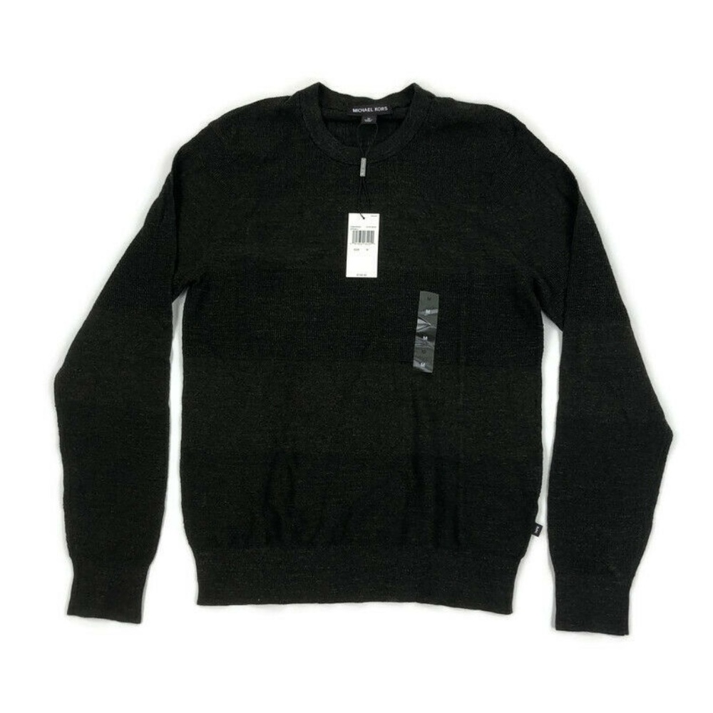 Michael Kors Mens Crewneck Sweater Textured Green